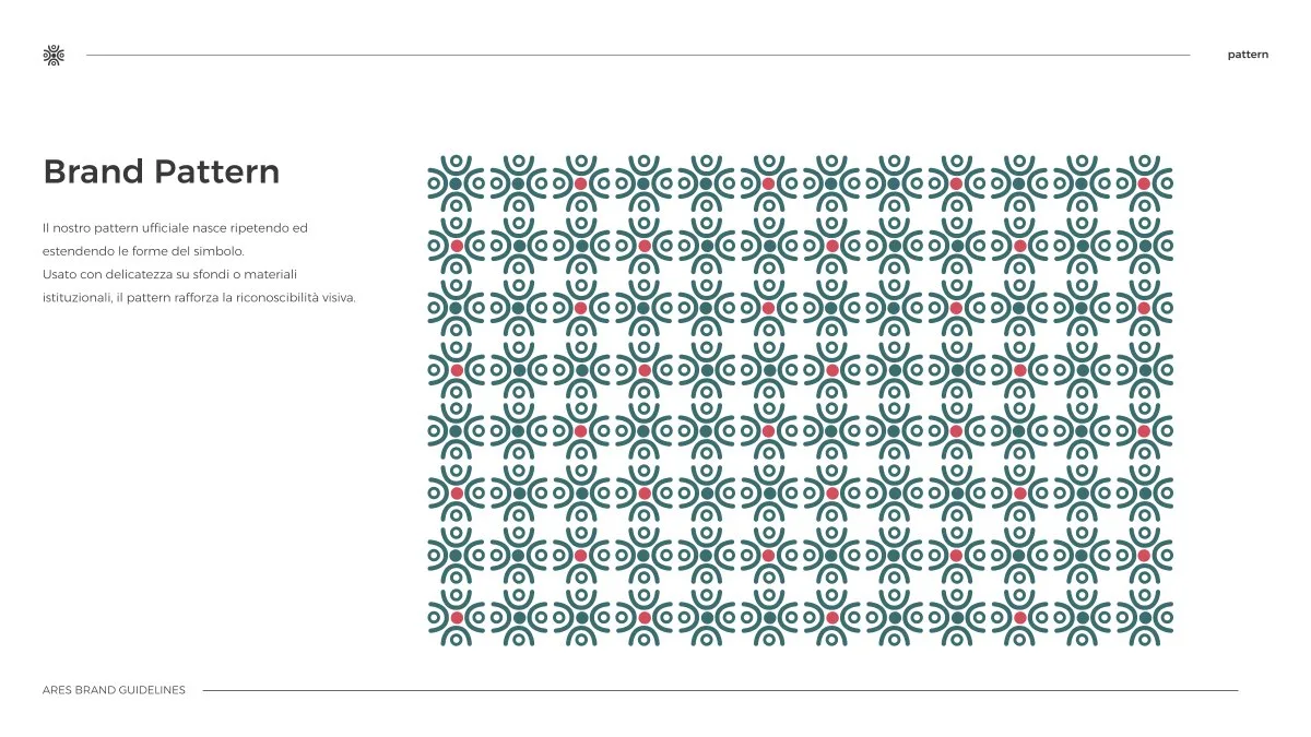 The official pattern, built by repeating the symbol in a dense weave