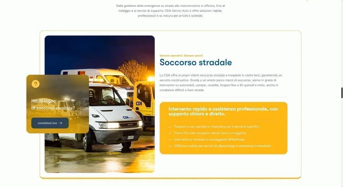 Servizio di soccorso stradale attivo 24 ore su 24