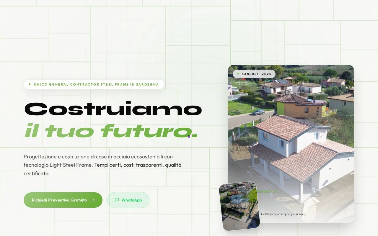 The same first screen in light mode: the grid becomes a light mesh on white and green stays the only colour
