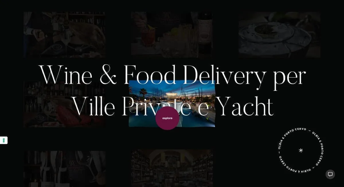 Sezione wine & food delivery per yacht in Costa Smeralda