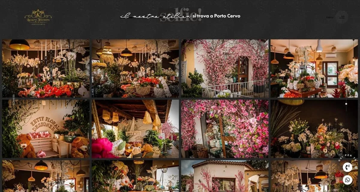 Griglia fotografica dell'atelier di Porto Cervo