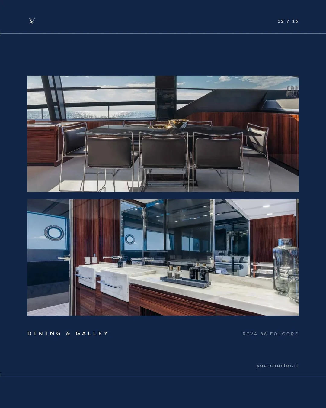 «Dining & galley»: il tavolo da pranzo e la cucina, in due fotografie