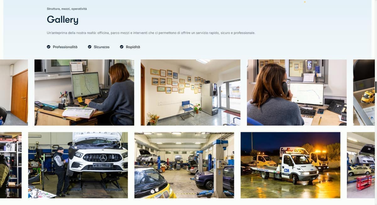 Gallery of the workshop and its fleet of specialised vehicles