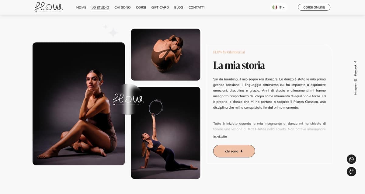 Section with Valentina Lai's personal story on the Flow website