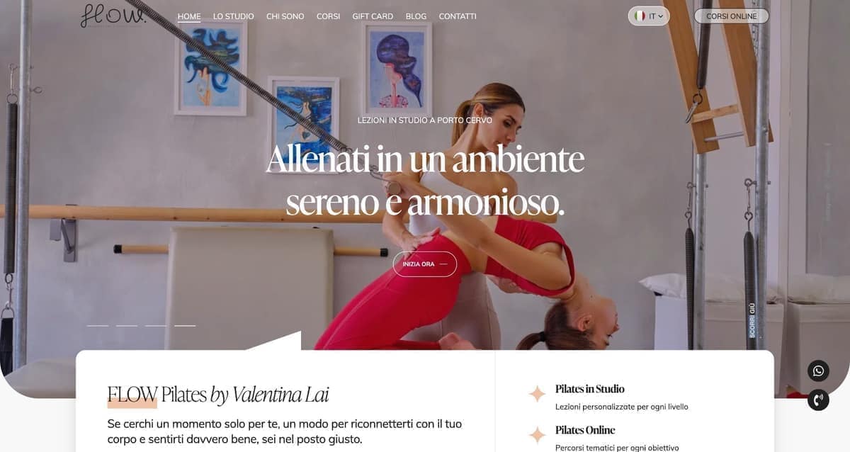 Website hero showing the Flow studio environment