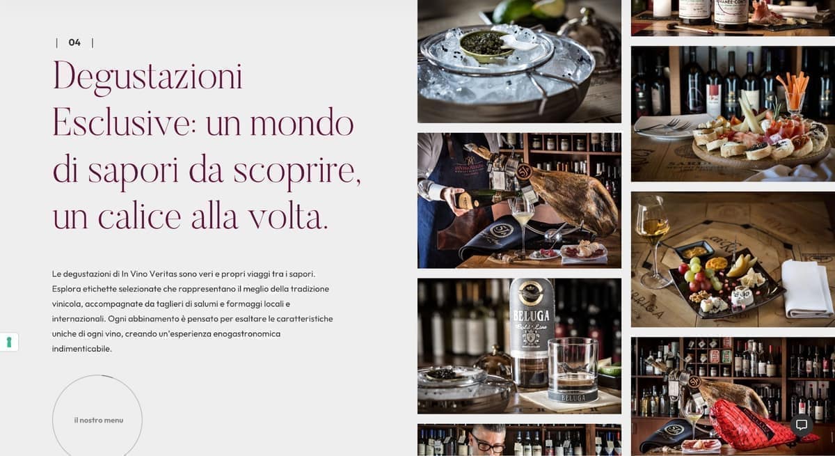 Exclusive wine tastings section