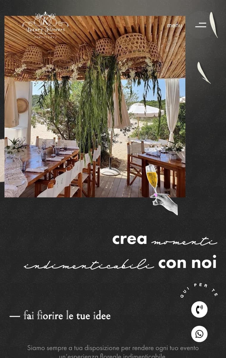 The events page of the website on a smartphone