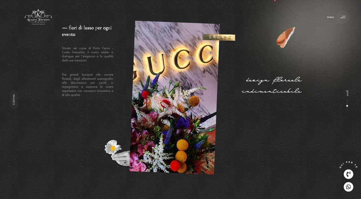 Luxury flowers in an event installation