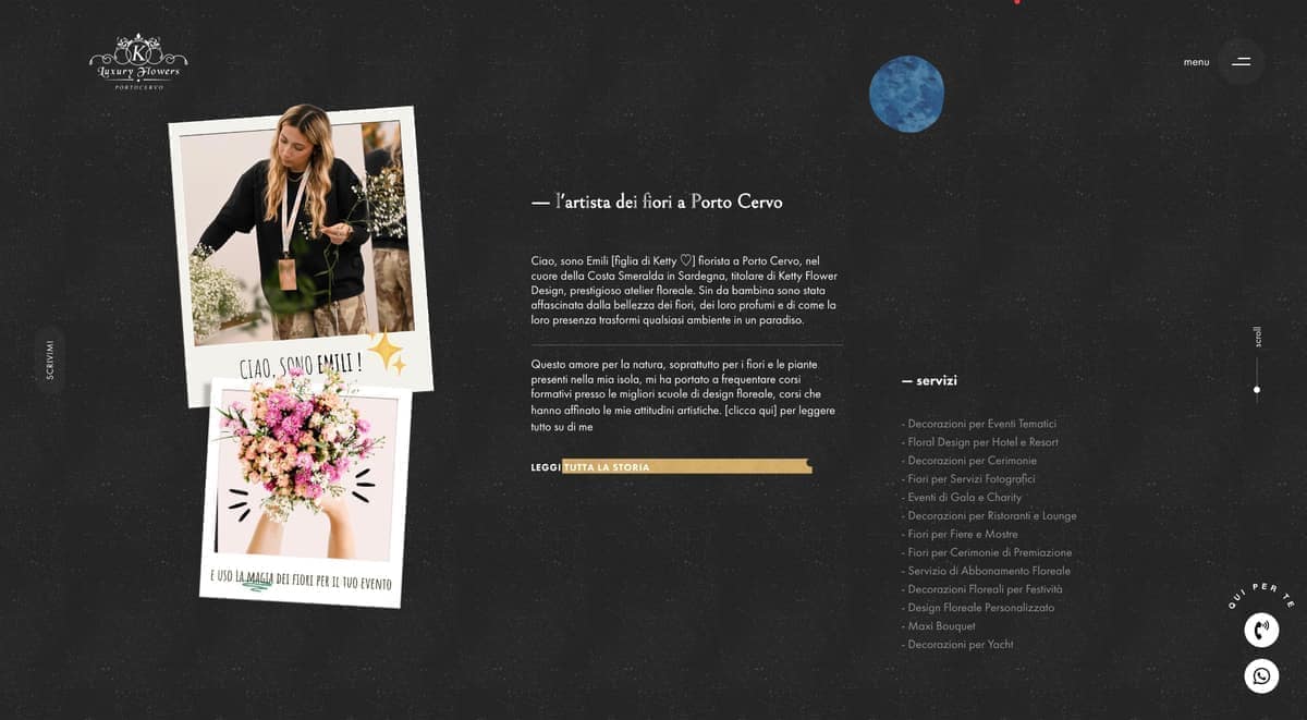 Website section dedicated to the artist Emili