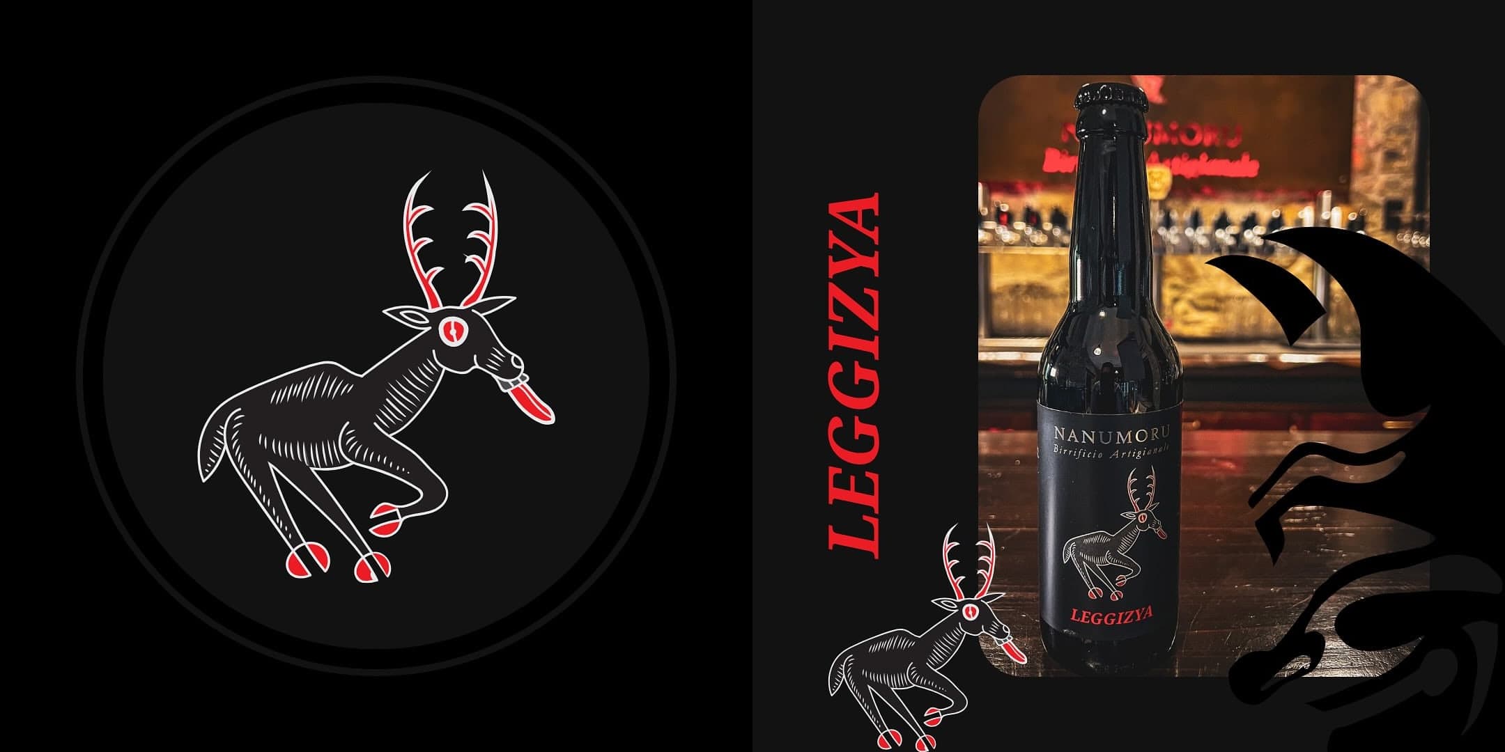 The Leggizya deer and the bottle on the counter