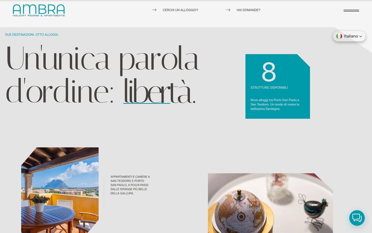 La sezione “Un’unica parola d’ordine: libertà”, con il contatore delle otto strutture