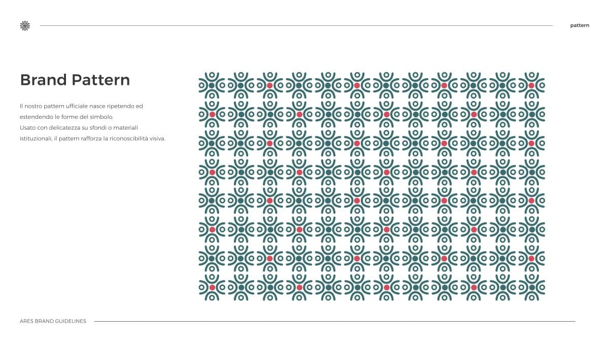 The official pattern, built by repeating the symbol in a dense weave