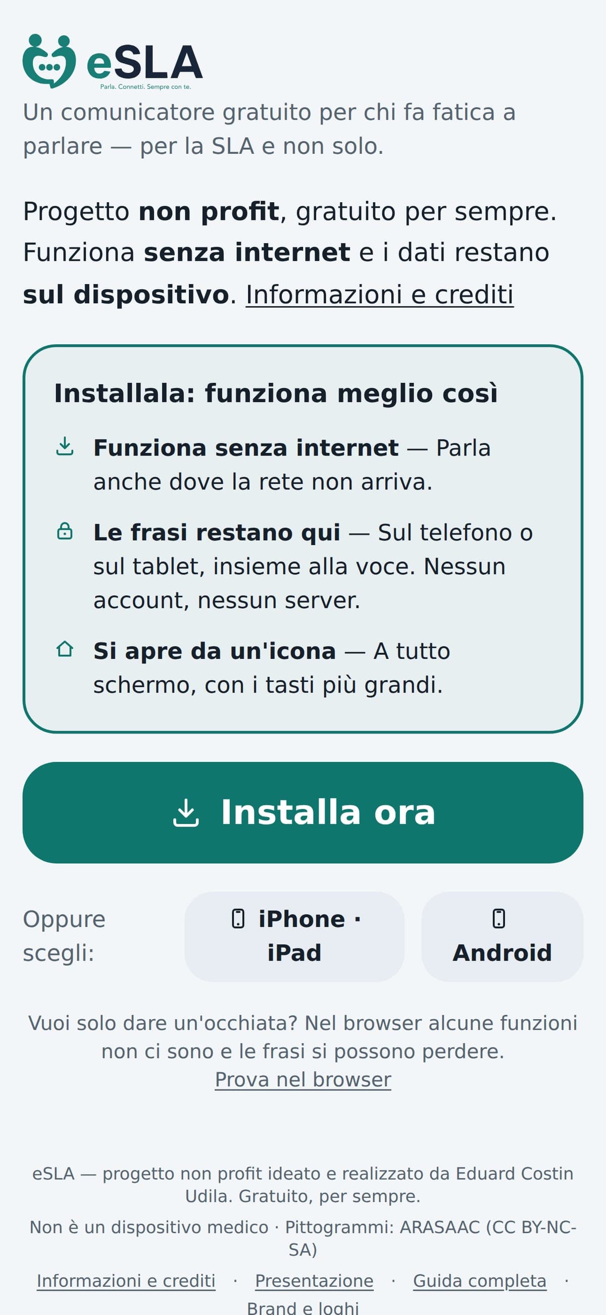 The eSLA page seen from a smartphone, from the opening to the credits