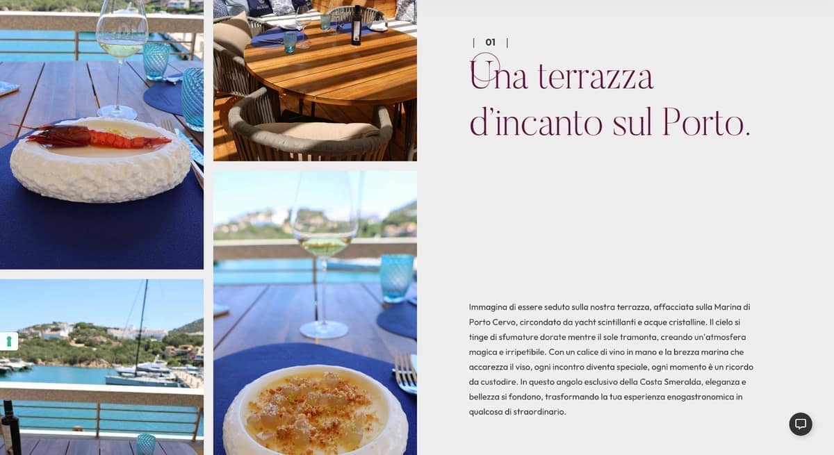 The terrace of the Porto Cervo venue