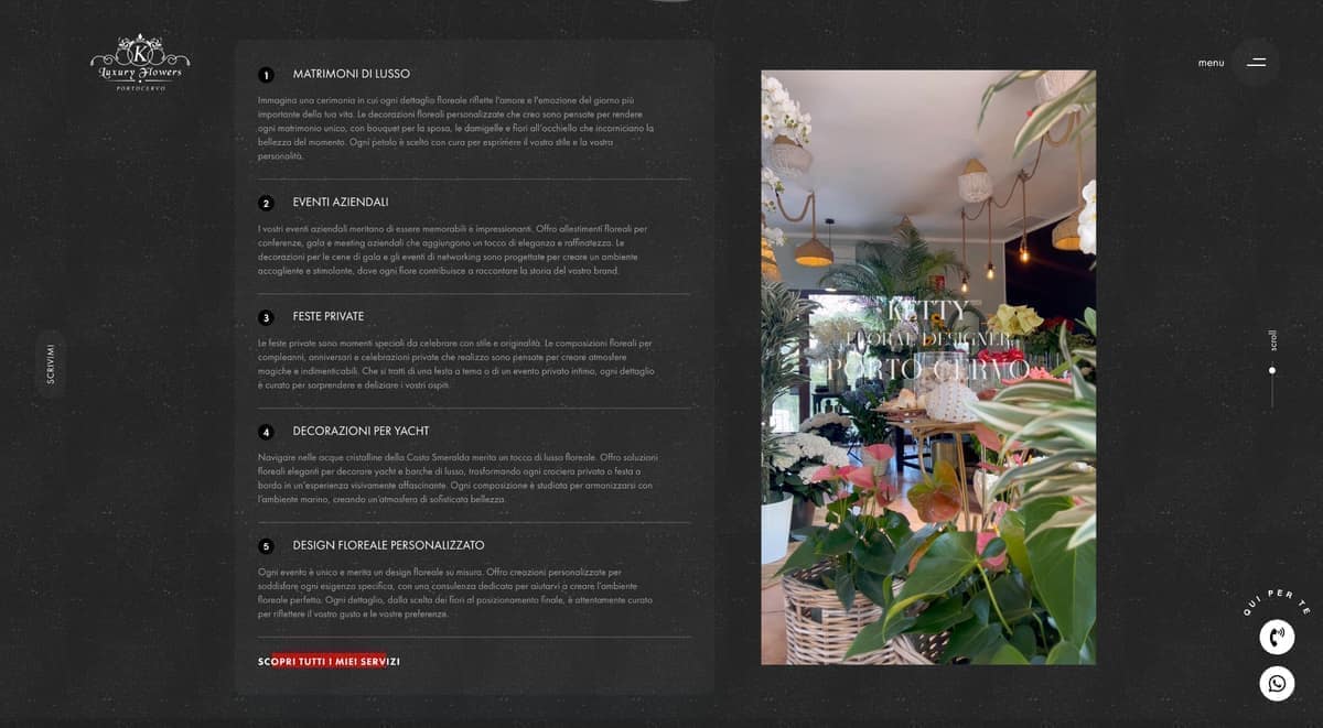 Overview of luxury services for events and decoration