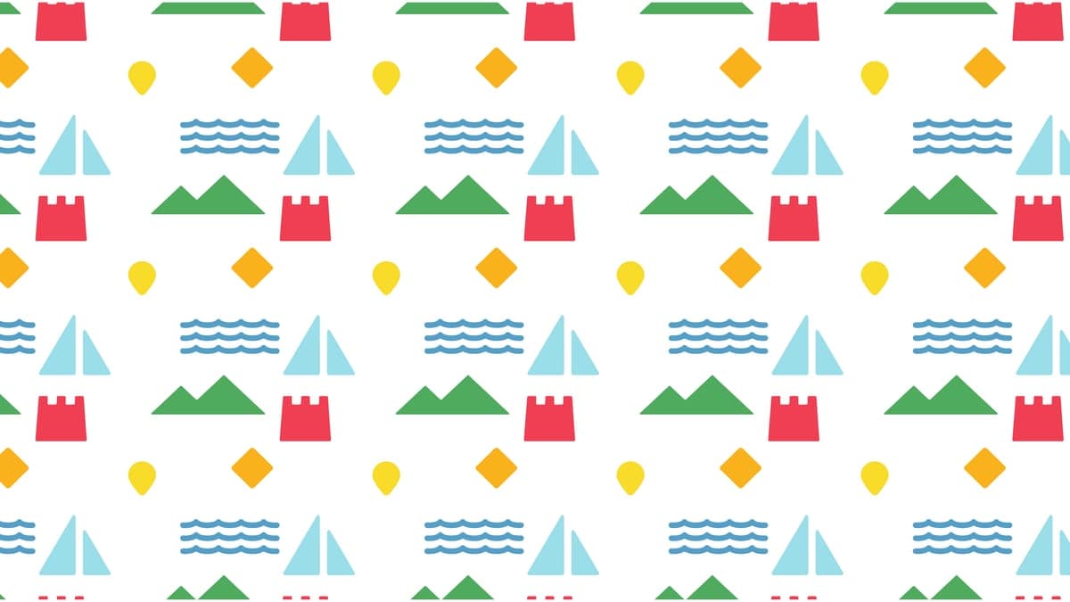 The pattern, built by repeating the five pictograms