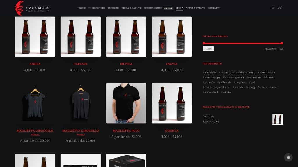 2Shop online birra artigianale sarda non pastorizzata e non filtrata Magliette personalizzate Confezioni regalo Birrificio Artigianale Nanumoru birrificio nanumoru