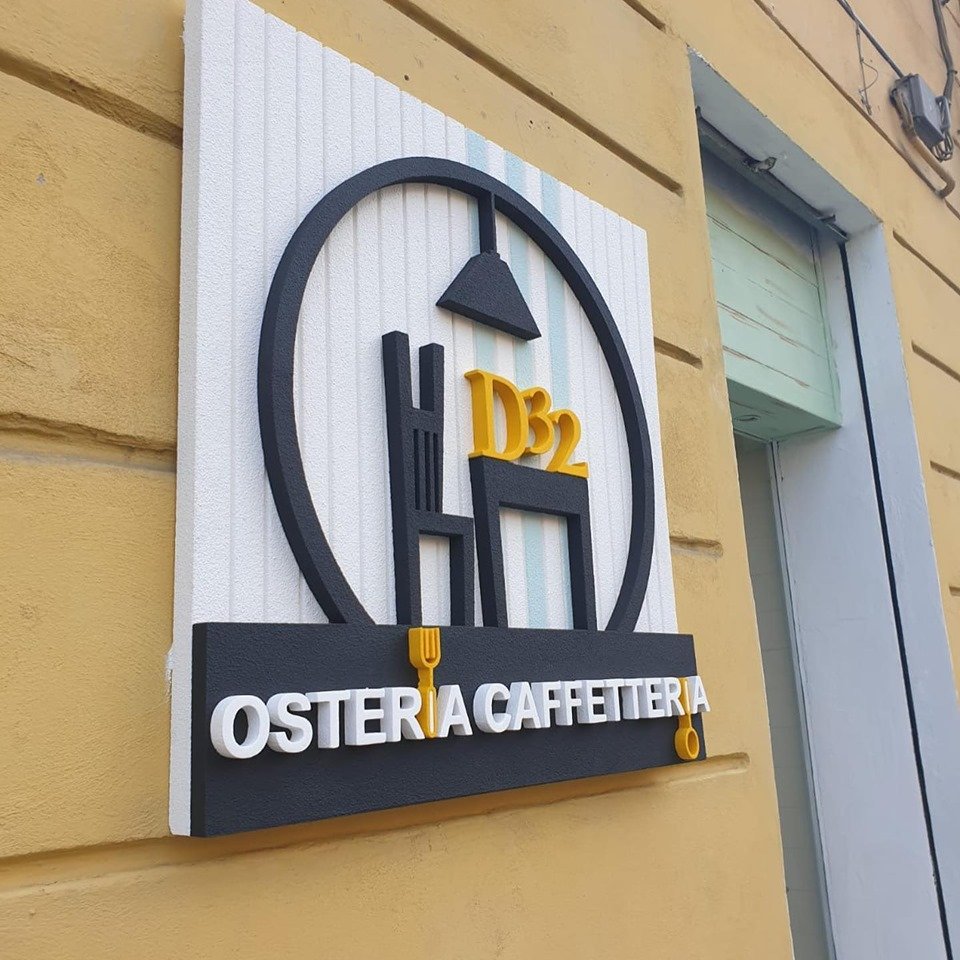 D32 Cagliari - osteria caffetteria creazione logo, realizzazione logo cagliari, progettazione grafica logo, progettazione logo, creazione logo, design logo, studio grafico logo