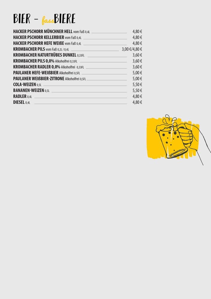 Speisekarte Versilia 2020-2